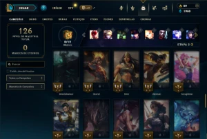 Bronze 3 com 60 Champs e 28 Skins - League of Legends LOL