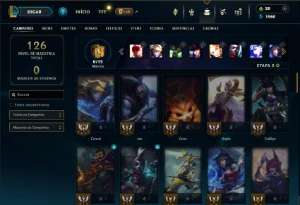 Bronze 3 com 60 Champs e 28 Skins - League of Legends LOL