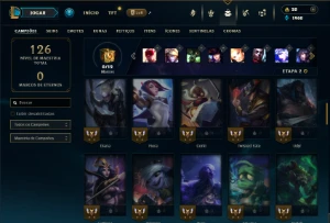 Bronze 3 com 60 Champs e 28 Skins - League of Legends LOL