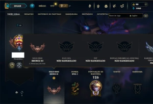 Bronze 3 com 60 Champs e 28 Skins - League of Legends LOL