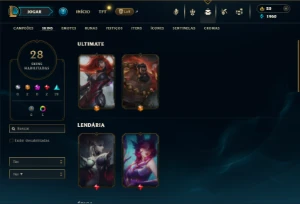 Bronze 3 com 60 Champs e 28 Skins - League of Legends LOL