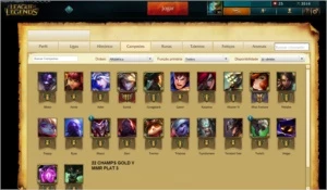 Conta League of Legends GOLD V, mmr bom, 22 champs LOL