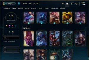 Conta ouro 3 com 17 skins e 68 champs ( MAIN ADC ) - League of Legends LOL