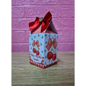 Kit Caixinhas Morangos com Laços para Montar - Artesanato e Personalizados