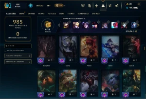 Platina 1 com TODOS os champs e 522 Skins + 200 Cromas - League of Legends LOL