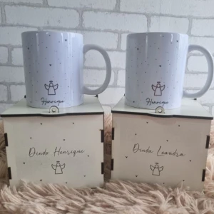 Kit 1 Caneca e Caixa MDF 12 cm Personalizadas - Artesanato e Personalizados