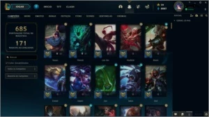 Conta LOL lvl 414 com 265 skins platina 2 - League of Legends