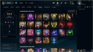 Conta LOL lvl 414 com 265 skins platina 2 - League of Legends