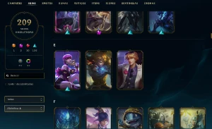 Unranked com TODOS os champs e 208 Skins ( MID / ADC / SUP ) - League of Legends LOL