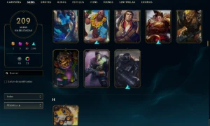 Unranked com TODOS os champs e 208 Skins ( MID / ADC / SUP ) - League of Legends LOL