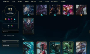 Unranked com TODOS os Champs e 93 Skins + 1000 RP - League of Legends LOL