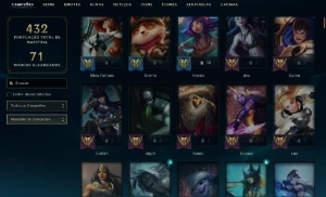 Unranked com TODOS os Champs e 93 Skins + 1000 RP - League of Legends LOL