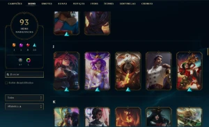 Unranked com TODOS os Champs e 93 Skins + 1000 RP - League of Legends LOL