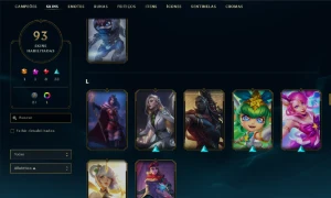 Unranked com TODOS os Champs e 93 Skins + 1000 RP - League of Legends LOL