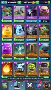 Conta Clash Royale nível 12 com todas as cartas