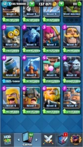 Conta Clash Royale nível 12 com todas as cartas