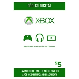Microsoft Gift Card Cartão Xbox $5 Dólares - Envio Imediato
