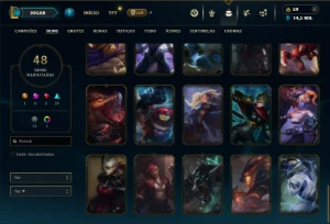 Bronze 3 com TODOS os champs e 48 Skins - League of Legends LOL