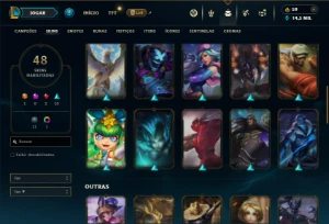 Bronze 3 com TODOS os champs e 48 Skins - League of Legends LOL