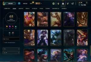 Bronze 3 com TODOS os champs e 48 Skins - League of Legends LOL