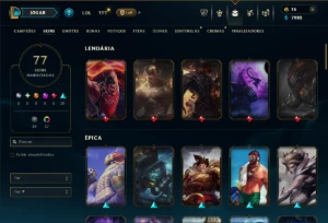 Prata 1 com 135 Champs e 77 Skins ( MID / ADC / JG ) - League of Legends LOL