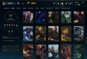 Prata 1 com 135 Champs e 77 Skins ( MID / ADC / JG ) - League of Legends LOL