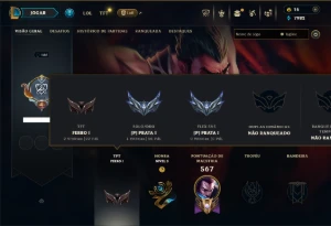 Prata 1 com 135 Champs e 77 Skins ( MID / ADC / JG ) - League of Legends LOL