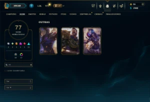 Prata 1 com 135 Champs e 77 Skins ( MID / ADC / JG ) - League of Legends LOL