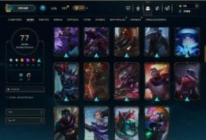 Prata 1 com 135 Champs e 77 Skins ( MID / ADC / JG ) - League of Legends LOL