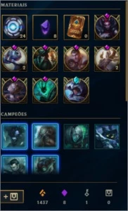 Conta com todos champ +10k essencia azul, 62 skins, nlv 217 - League of Legends LOL