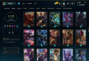 Esmeralda 4 com TODOS os Champs e 112 Skins ( MID / ADC ) - League of Legends LOL