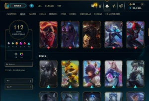 Esmeralda 4 com TODOS os Champs e 112 Skins ( MID / ADC ) - League of Legends LOL