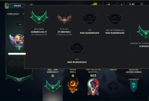 Esmeralda 4 com TODOS os Champs e 112 Skins ( MID / ADC ) - League of Legends LOL