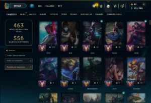 Esmeralda 4 com TODOS os Champs e 112 Skins ( MID / ADC ) - League of Legends LOL