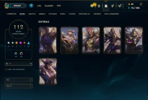 Esmeralda 4 com TODOS os Champs e 112 Skins ( MID / ADC ) - League of Legends LOL