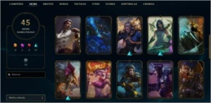 Conta level 191, 45 skins, 1500 de rp - League of Legends LOL