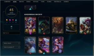 Conta level 191, 45 skins, 1500 de rp - League of Legends LOL