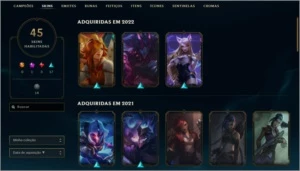 Conta level 191, 45 skins, 1500 de rp - League of Legends LOL