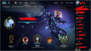 conta league of legends platina , 200+ skins LOL
