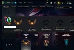 Conta ouro 1 com 150 Champs e 161 Skins + 2333 RP - League of Legends LOL