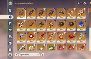 CONTA 7 PERSONAGENS 5 ESTRELAS + 5 ARMAS 5 ESTRELAS - Genshin Impact