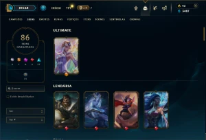 Esmeralda 1 com 90 Champs e 86 Skins - League of Legends LOL