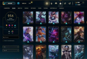 Platina 4 com TODOS os champs e 256 Skins  +7 Vitoriosas - League of Legends LOL