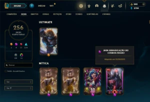 Platina 4 com TODOS os champs e 256 Skins  +7 Vitoriosas - League of Legends LOL