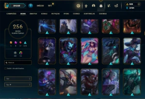 Platina 4 com TODOS os champs e 256 Skins  +7 Vitoriosas - League of Legends LOL