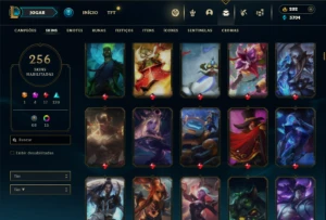 Platina 4 com TODOS os champs e 256 Skins  +7 Vitoriosas - League of Legends LOL