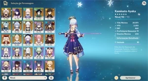 [AR58] Conta Genshin com 17/T5,10 armas T5 e todos os T4!!! - Genshin Impact