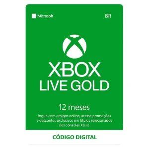 Gift Card Xbox Live Gold - 12 meses - Código Digital Xbox - Gift Cards