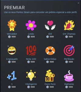 Prêmios Especiais de Pefil Steam