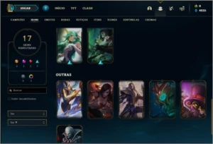 Conta ouro 2 com 17 skins e 51 champs (2 ultimates) - League of Legends LOL